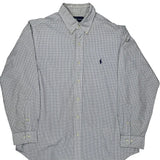 Ralph Lauren Checked Shirt - Large White Cotton