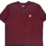 Carhartt T-Shirt - 2XL Burgundy Cotton