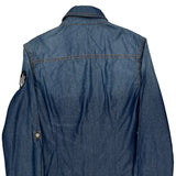 Embroidered Patches True Religion Graphic Denim Shirt - XS Blue Denim