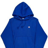 Reverse Weave Champion Hoodie - Small Blue Cotton