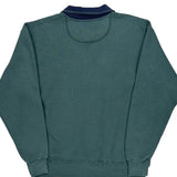 Made In USA Russell Athletic Collared 1/4 Zip - Medium Green Cotton