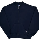 Russell Athletic Zip Up - XL Navy Cotton