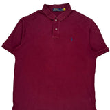 Polo By Ralph Lauren Polo Shirt - Large Burgundy Cotton