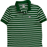 Nike Striped Polo Shirt - Medium Green Cotton