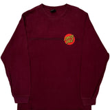 Skateboards Santa Cruz Long Sleeve T-Shirt - Medium Burgundy Cotton