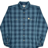 Carhartt Checked Flannel Shirt - XL Blue Cotton
