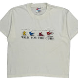Single Stitch Juvenile Diabetes Foundation Hanes Graphic T-Shirt - Large White Cotton Blend