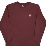 Carhartt Tall Long Sleeve T-Shirt - XL Burgundy Cotton