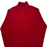 Estate Rib Polo By Ralph Lauren 1/4 Zip - XL Red Cotton