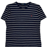 Polo By Ralph Lauren Striped T-Shirt - Medium Blue Cotton