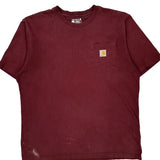 Loose Fit Carhartt T-Shirt - Large Burgundy Cotton