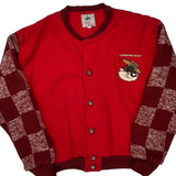 Handsome Devil Looney Tunes Graphic Bomber Jacket - XL Burgundy Cotton