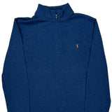 Polo By Ralph Lauren 1/4 Zip - Large Blue Cotton