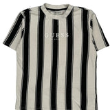 Guess Striped T-Shirt - Small Black & White Cotton