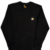 Carhartt Long Sleeve T-Shirt - Small Black Cotton