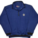Chaps Ralph Lauren 1/4 Zip - Small Blue Cotton Blend
