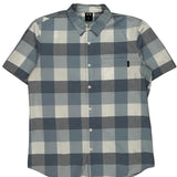 Oakley Checked Short Sleeve Shirt - Large Blue Cotton