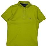 Tommy Hilfiger Slim Fit Polo Shirt - Large Green Cotton