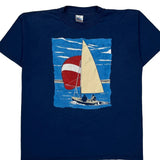 Sailing Miller Single Stitch T-Shirt - XL Blue Cotton