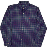 Ralph Lauren Checked Shirt - Large Navy Cotton