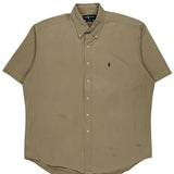 Blake Ralph Lauren Short Sleeve Shirt - Large Khaki Cotton