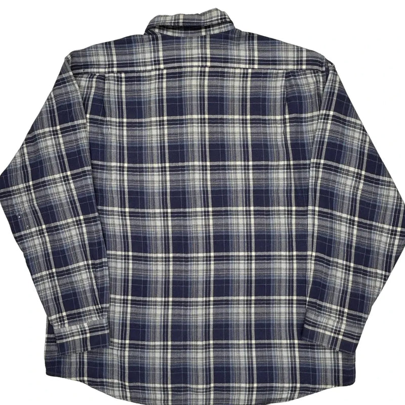 Lacoste Checked Flannel Shirt - XL White Cotton