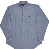 Blake Ralph Lauren Striped Shirt - Large Blue Cotton