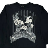 Mickey Cartoon Long Sleeve T-Shirt - XL Black Cotton