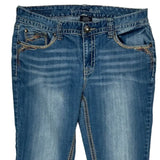 Rhythm Blues Boot Cut Jeans - 32W UK 10 Blue Cotton