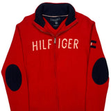 Tommy Hilfiger Spellout Zip Up - XL Red Cotton