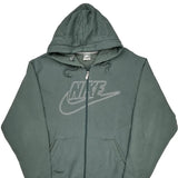 Nike Spellout Hoodie - Large Green Cotton