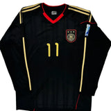 Germany National Team Adidas 2010-11 Away Long Sleeve Football Shirt - Large Black Polyester