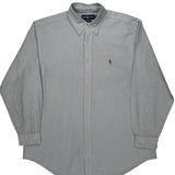 Ralph Lauren Striped Shirt - Large Blue Cotton