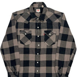 Levis Checked Flannel Shirt - Large Black Cotton