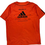 Three Stripe Life Adidas Graphic Jersey - Large Orange Polyester