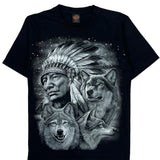 Rock Eagle Single Stitch T-Shirt - Large Black Cotton