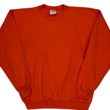 90S Blank Hanes Sweatshirt - Large Orange Cotton Blend