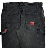 Tommy Hilfiger Denim Wide Leg Carpenter Pants - 37W 30L Black Cotton