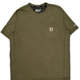Carhartt T-Shirt - Large Green Cotton