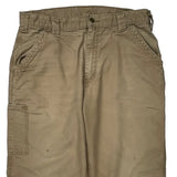 Carhartt Carpenter Trousers - 34W 30L Khaki Cotton