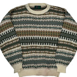 Mens Classic Fair Isle Sweater - Small Multicoloured Wool Blend