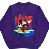 Mickey Unlimited Cartoon Sweatshirt - Large Purple Cotton