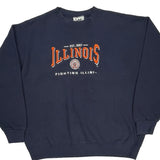 Fighting Illini Lee Sport College Sweatshirt - XL Navy Cotton