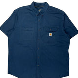 Carhartt Short Sleeve Shirt - 2XL Blue Cotton