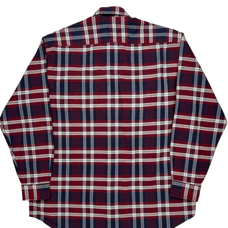 Tommy Hilfiger Checked Flannel Shirt - Small Blue Cotton