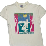San Francisco Americas Finest Single Stitch T-Shirt - Large Cream Cotton