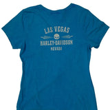 Las Vegas Harley Davidson Graphic T-Shirt - Large Blue Cotton