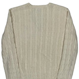 Ralph Lauren Sport Cable Knit Sweater - Large Cream Cotton