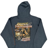 Harley Davidson Graphic Hoodie - XL Gray Polyester