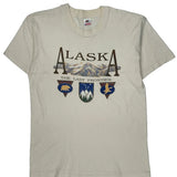 Alaska The Last Frontier Fruit Of The Loom Single Stitch T-Shirt - Large Cream Cotton
